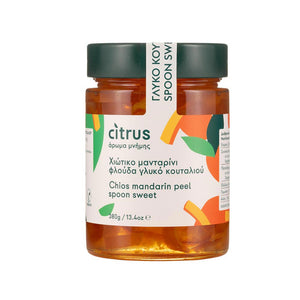 Citrus Chian Tangerine peel fruit preserve. All-natural, handmade in Greece