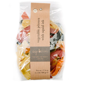 Agrozimi Vegetable Petoura with Squid Ink, Greek All-Natural Pappardelle Pasta