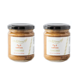 Elli & Manos Fig & Walnuts Gourmet Spread. All-natural & Artisanal, 2-pack combo