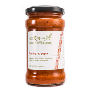 Elli & Manos Flaming Red Pepper Spread. All Natural Veggie Dip