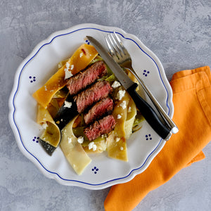 Agrozimi Vegetable Petoura with Squid Ink, Greek All-Natural Pappardelle Pasta