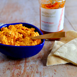 Elli & Manos Flaming Red Pepper Spread. All Natural Veggie Dip