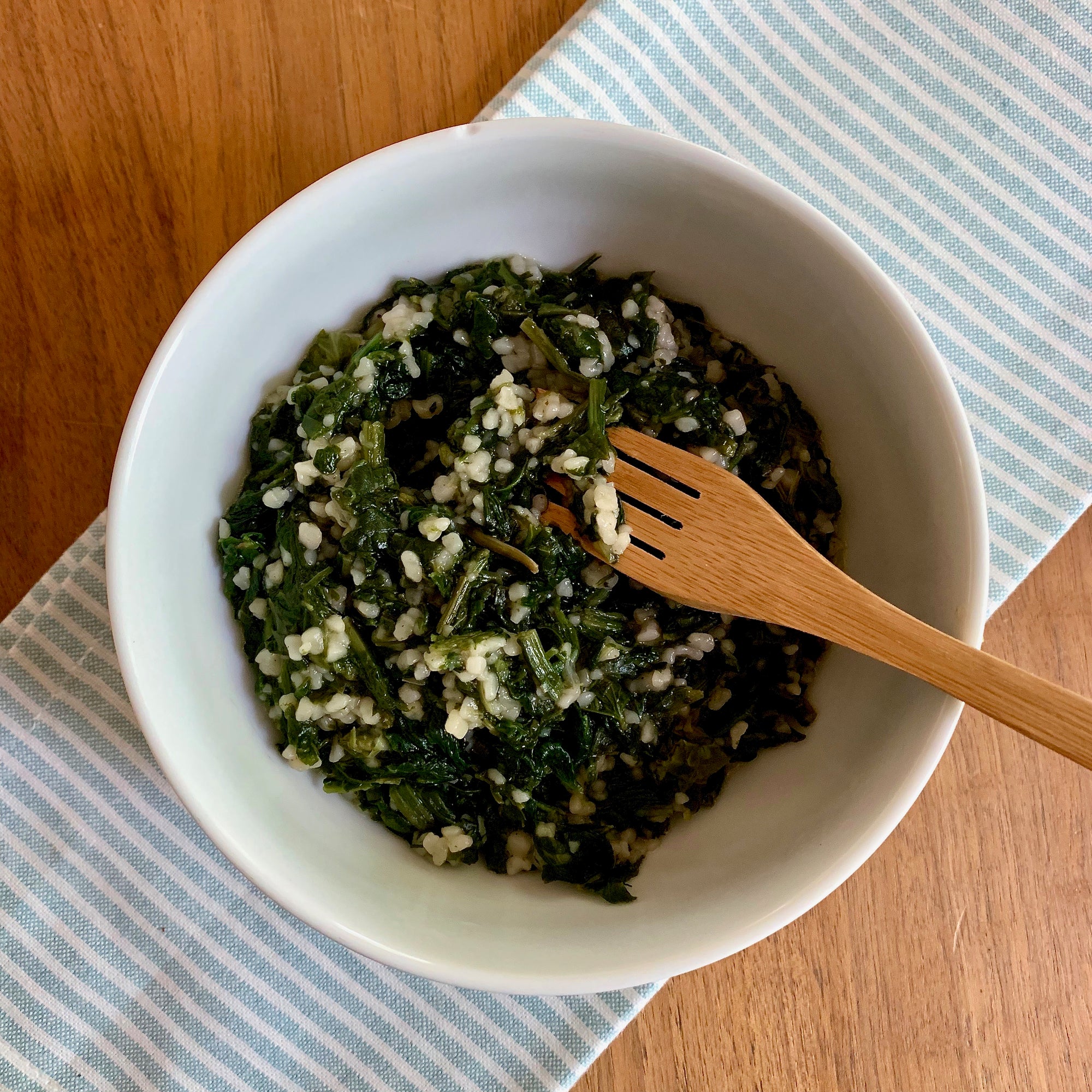 Revamping a traditional Greek spinach and rice dish - spanakotrahanóto!