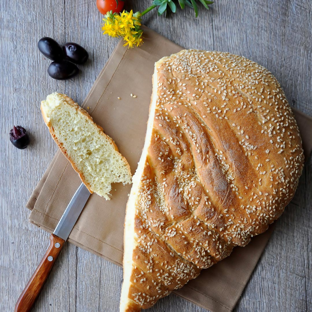 greek bread and kalamata olives