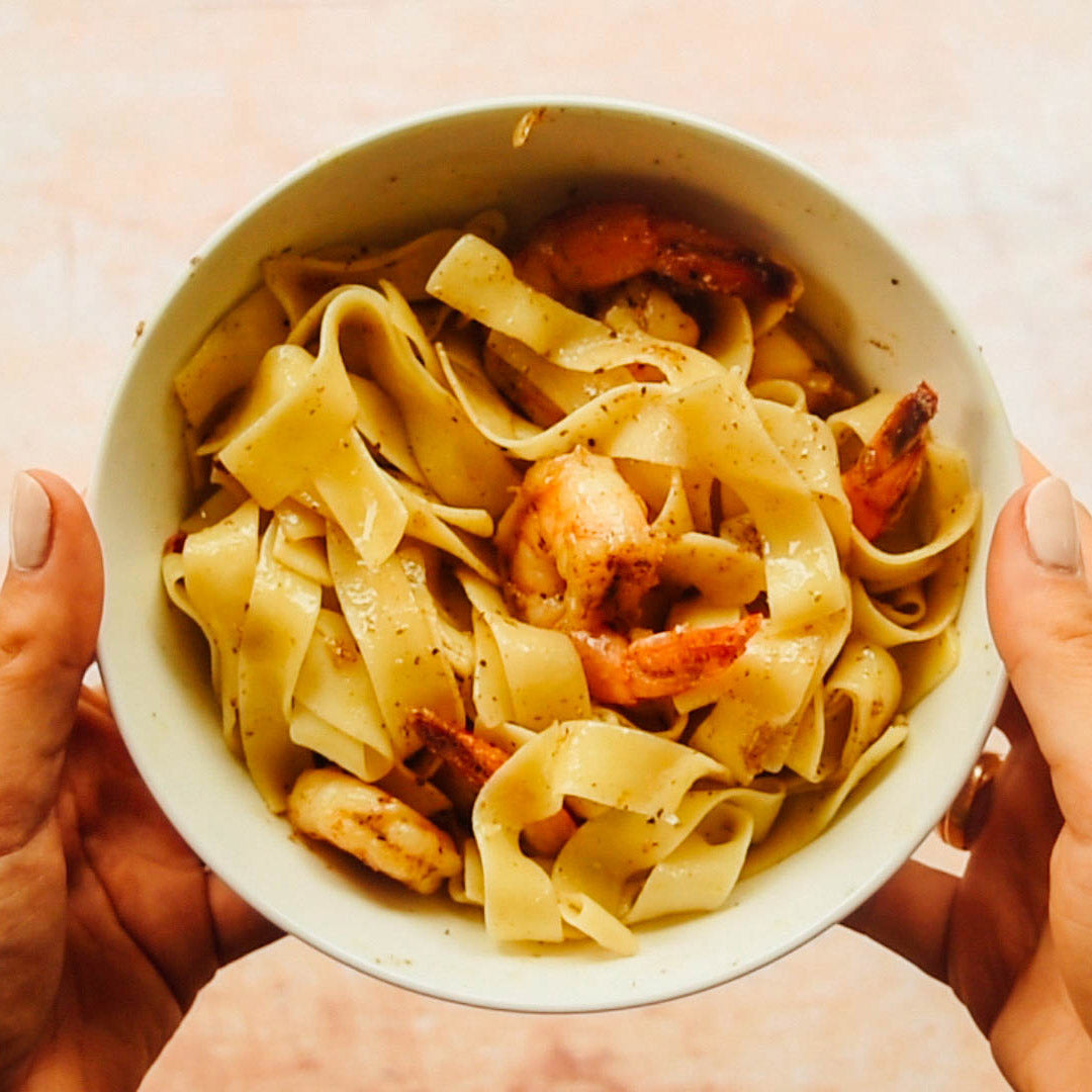 Easy Greek shrimp and pasta dish