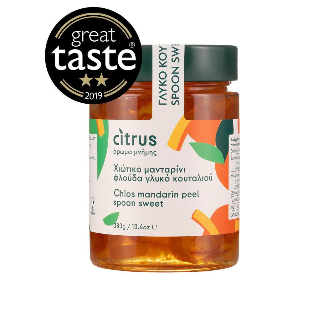 Citrus Chian Tangerine peel fruit preserve. All-natural, handmade in Greece