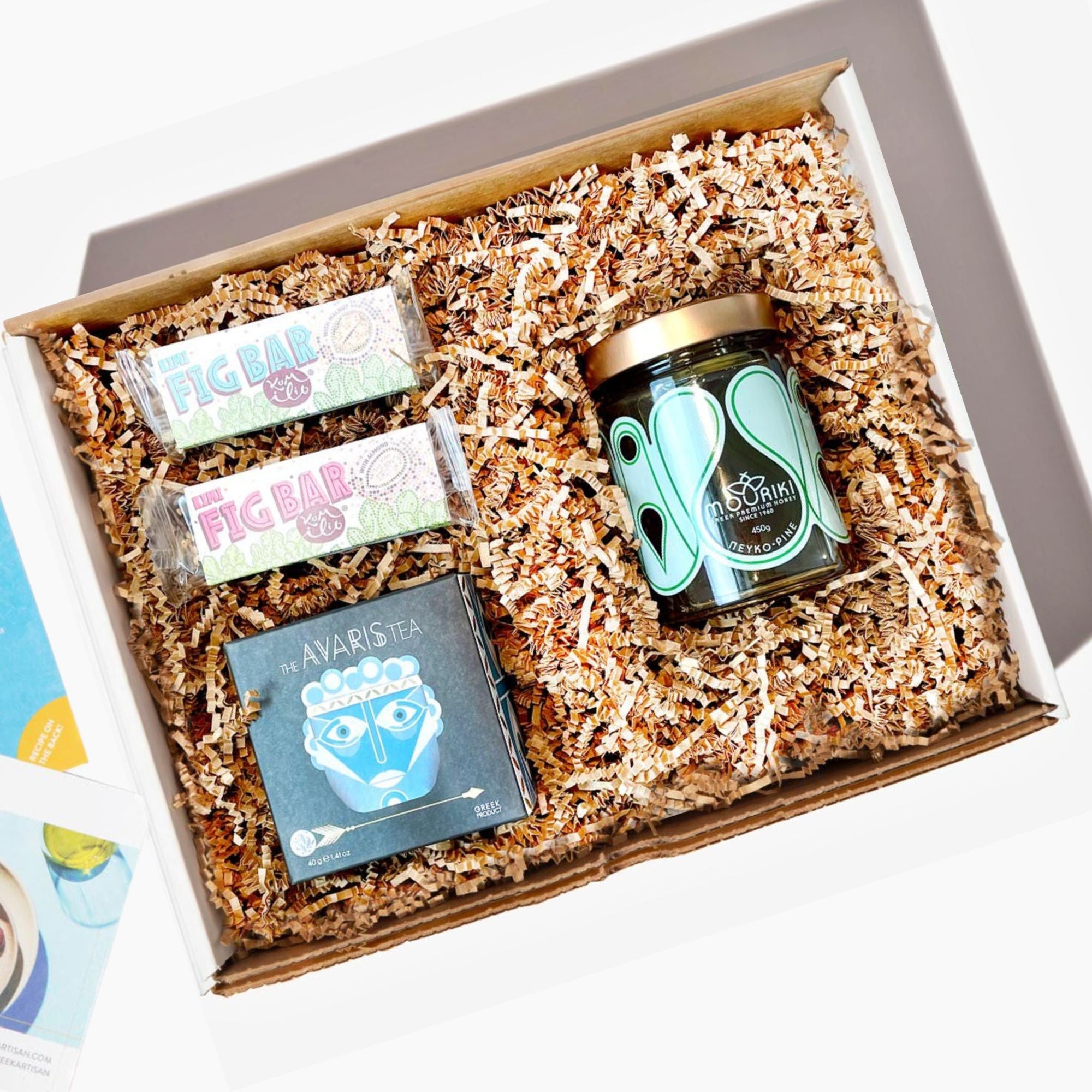 Wellness Gift Basket: Honey, Tea & Fig Bars | 4 Items