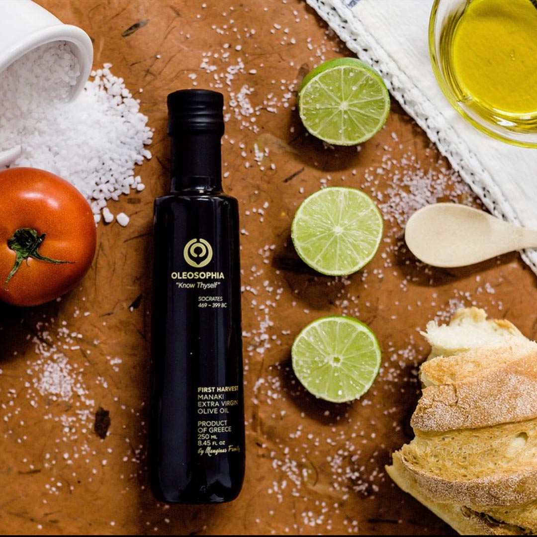 Extra Virgin Olive Oil, Early Harvest Manaki Monovarietal, from Oleosophia