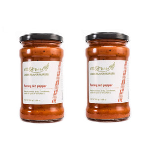 Elli & Manos Flaming Red Pepper Spread. All Natural Veggie Dip, 2-pack combo